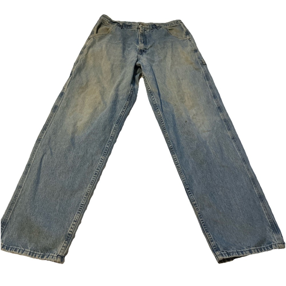 Wrangler Rugged Wear Mens Carpenter Jeans Light‎ Wash Denim Blue 31x31.5 - Picture 2 of 12